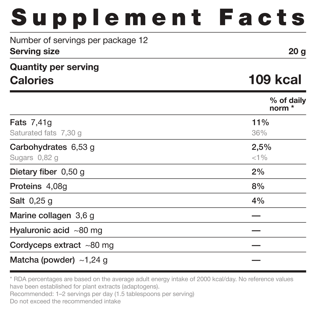 Nutrition information